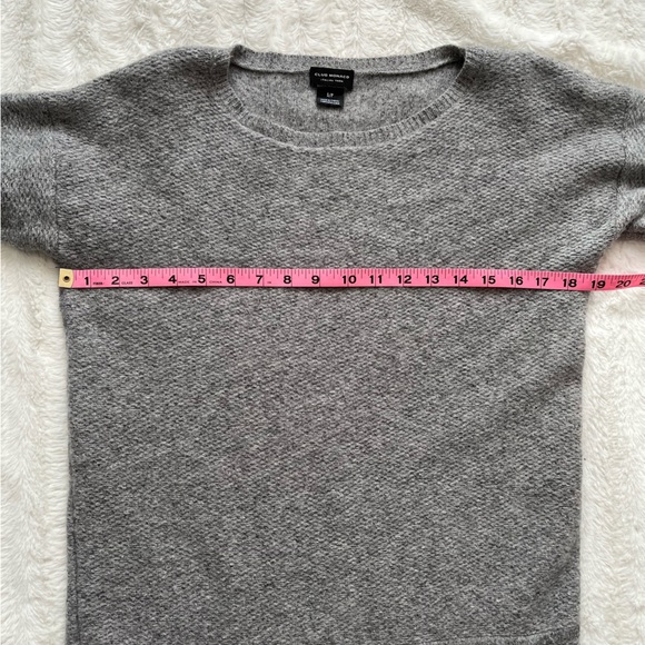 Club Monaco Women's Wool Nylon Silk Chunky Italian Yarn Sweater Dress Gray sz S - Picture 3 of 7